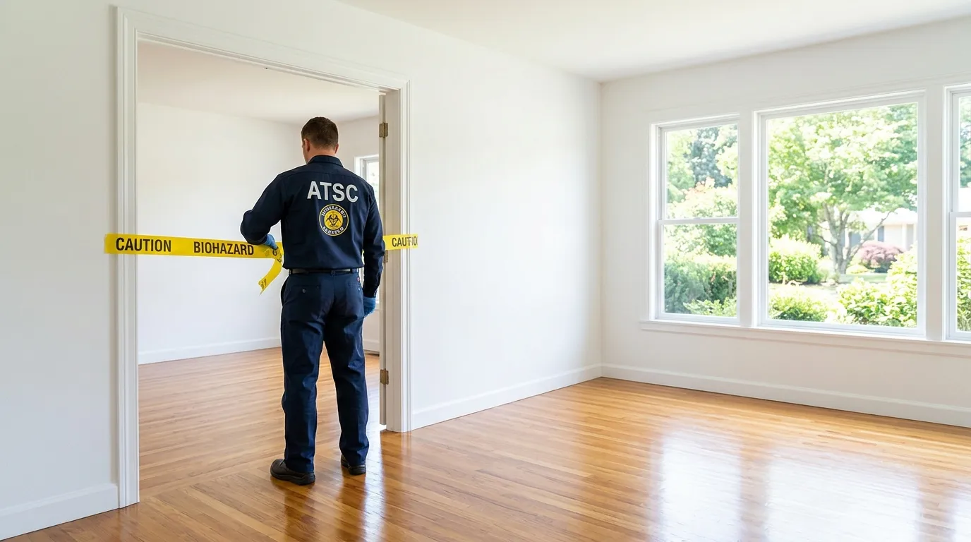 Certified biohazard cleanup crew performing Decomposition Cleanup in Meadville